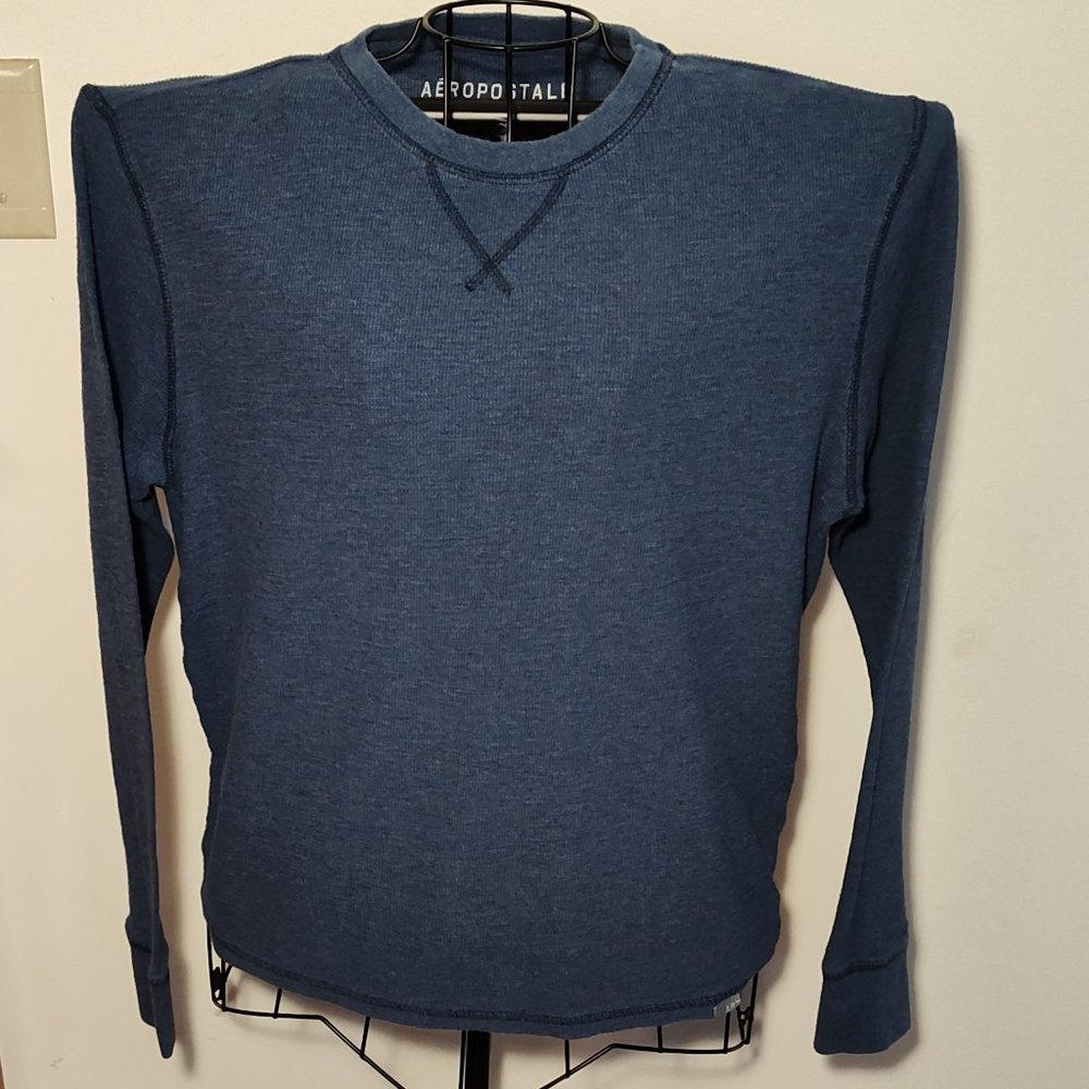 Aeropostale blue men's thermal henley, excellent condition, size L